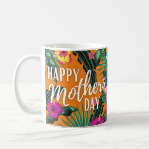 Tropical Flowers Flamingos Custom Mothers Day Coffee Mug