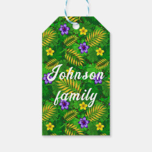 tropical flowers gift tags