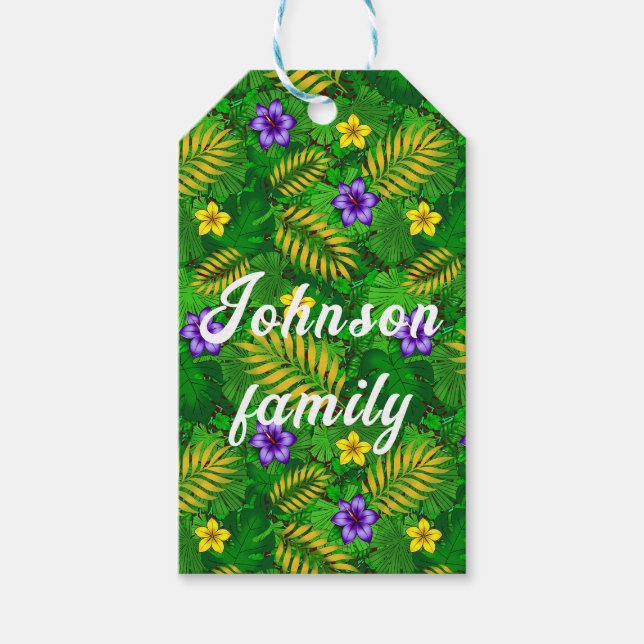 tropical flowers gift tags (Front)
