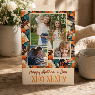 Tropical Flowers Happy Mother`s Day 3 Photo  Card
