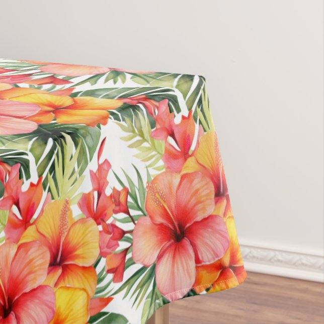 Tropical Flowers Hibiscus Tablecloth (In Situ)