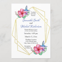 Tropical Flowers Hummingbird Wedding