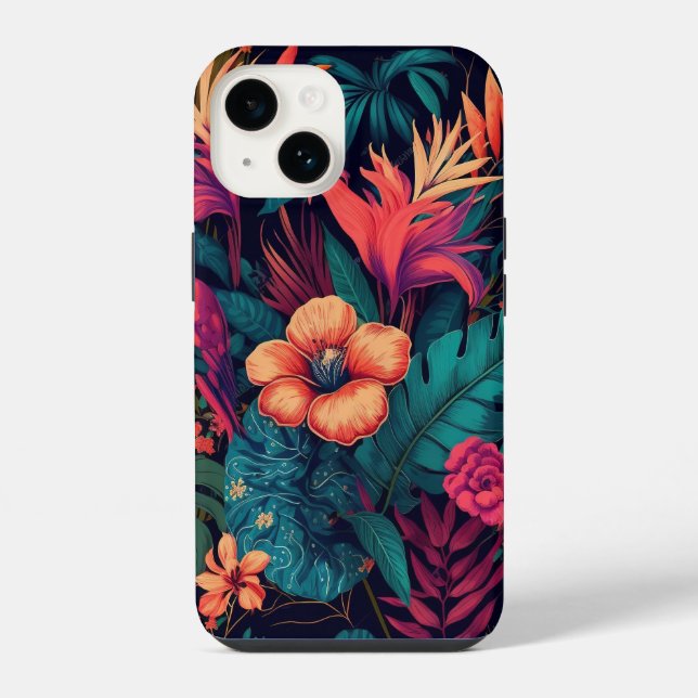 Tropical flowers iPhone case (Back)