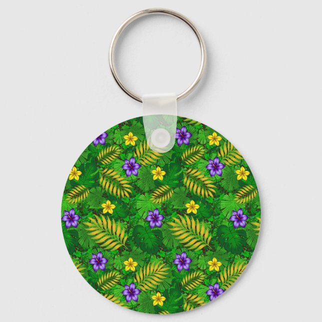 tropical flowers keychain (Front)