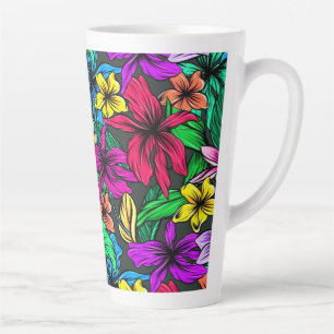 Tropical Flowers Latte Mug
