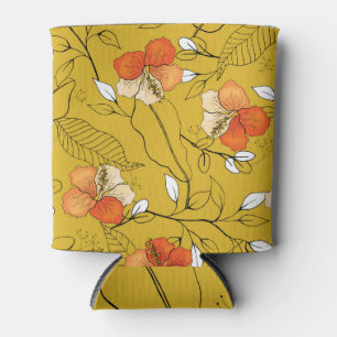 Tropical Flowers Leaves: Exotic Wallpaper. Can Cooler