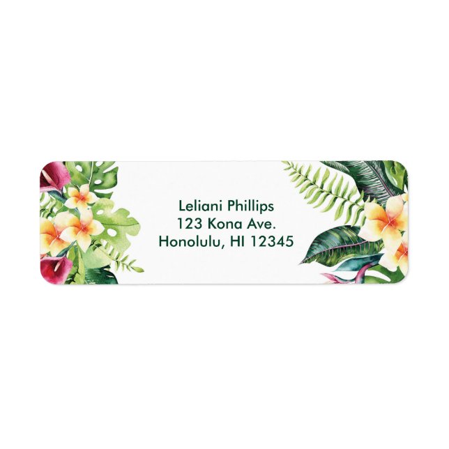 Tropical Flowers Leaves Floral Bridal Shower Party (Front)