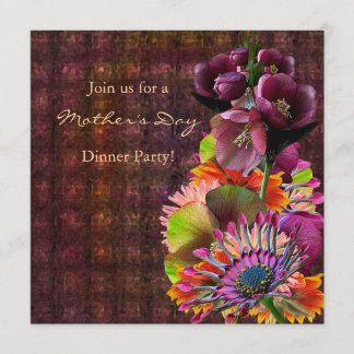 Tropical Flowers Mother's Day Bouquet Invitation