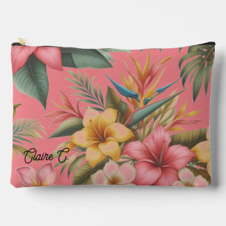 Tropical Flowers Nature Adorned Accessory Pouch