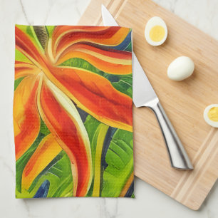 Tropical Flowers One Kitchen Towel
