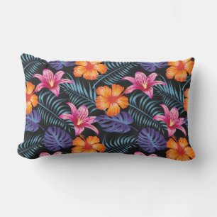 Tropical Flowers Outdoor Pillow