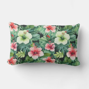 Tropical Flowers Outdoor Pillow