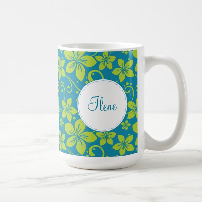Tropical Flowers Personalized Mug (Right)