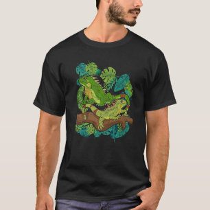 Tropical Flowers Pet Reptile Animal Lizard Floral T-Shirt