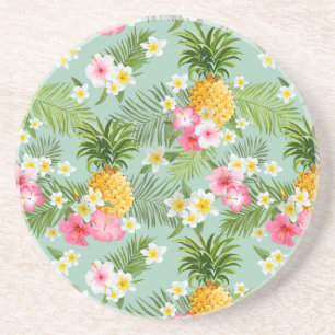 Tropical Flowers & Pineapples Coaster