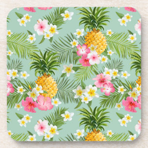 Tropical Flowers & Pineapples Coaster