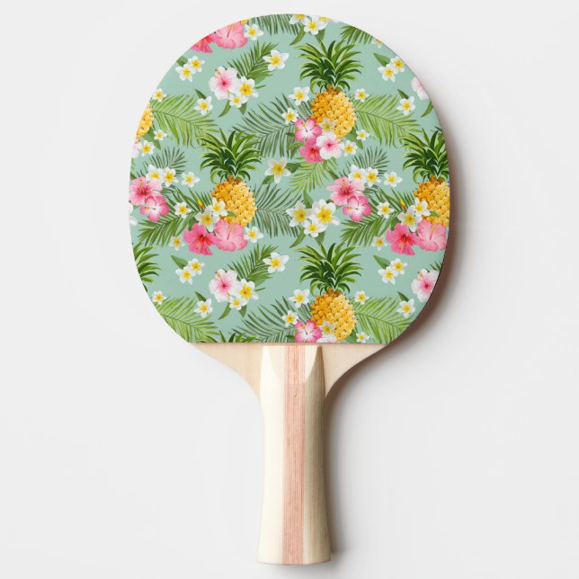Tropical Flowers & Pineapples Ping Pong Paddle (Front)