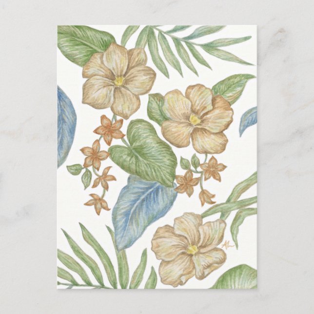 Tropical Flowers postcard (Front)