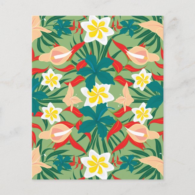 Tropical Flowers Scrapbook Paper (Front)