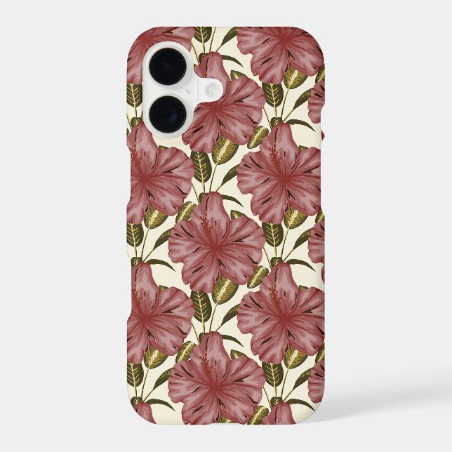 Tropical flowers seamless pattern | red flowers (Back)