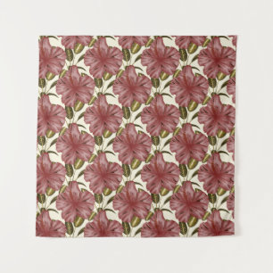 Tropical flowers seamless pattern red flowers tapestry
