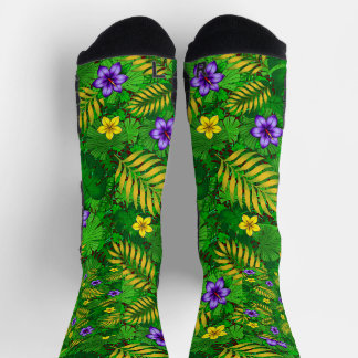 tropical flowers socks