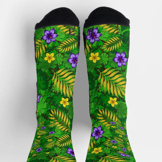 tropical flowers socks (Top)