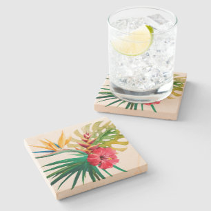 Tropical Flowers Stone Coaster