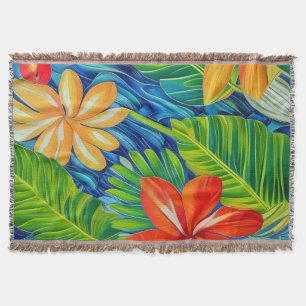 Tropical Flowers Two Throw Blanket