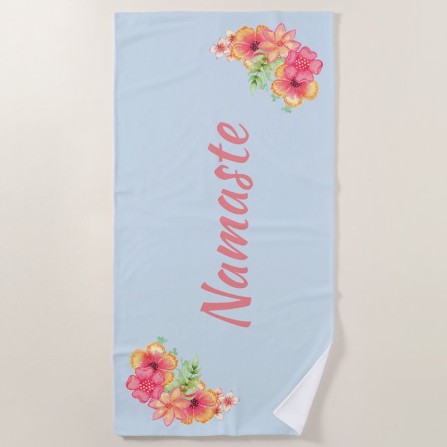 Tropical Flowers Yoga Towel (Front)