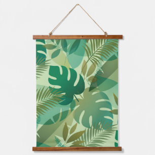 Tropical Foliage Airy Green Leaves Hanging Tapestry
