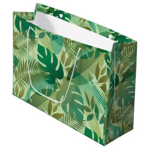 Tropical Foliage Airy Green Leaves Large Gift Bag