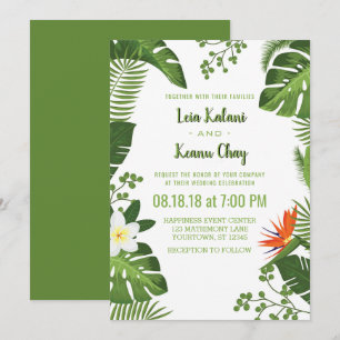 Tropical Foliage Botanical Wedding Invitations