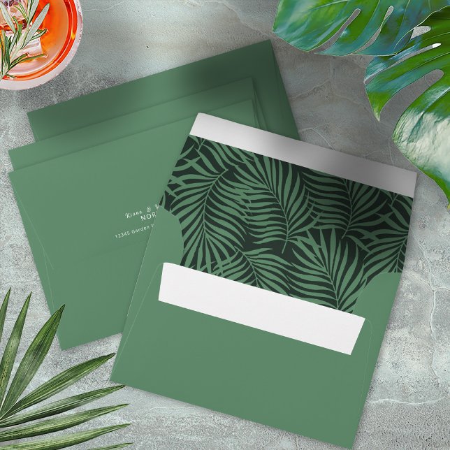 Tropical Foliage Destination Wedding ID475 Envelope (Creator Uploaded)