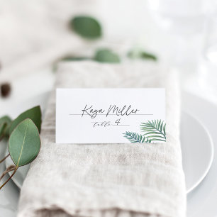 Tropical Foliage Elegant Botanical Wedding Place Card