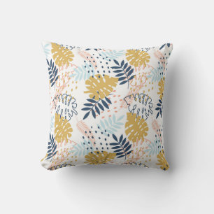 Tropical Foliage Fusion Throw Pillow