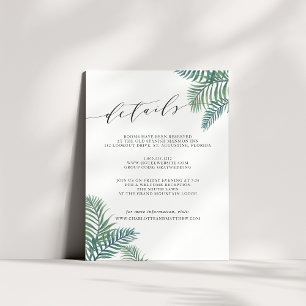 Tropical Foliage Guest Information Card