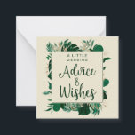 Tropical Foliage Leafy Wedding Advice & Wishes Card<br><div class="desc">Tropical Foliage Trendy Greenery and Gold Leaves Modern Frame Custom Advice & Wishes Mini Note Cards - with tropical leaf border, Brushed Marker typography, and your Custom text. Give them to the wedding guests to fill out as keepsakes for the bride and groom! in a bold colour palette of rich...</div>
