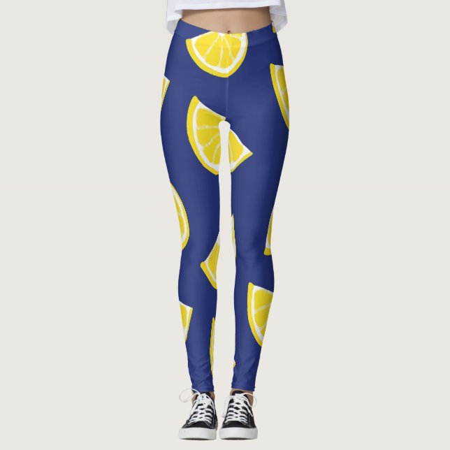 Tropical Foliage Pattern Green Moss Leggings (Front)