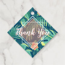 Tropical Foliage Pattern Personalized Thank You