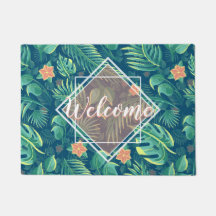 Tropical Foliage Pattern Personalized Welcome