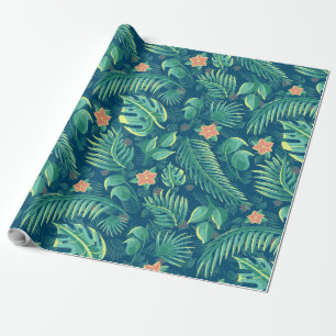Tropical Foliage Pattern Wrapping Paper