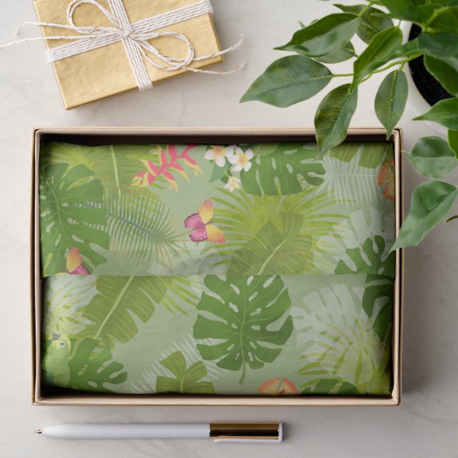 Tropical Foliage Summer Green Tissue Paper (Gift)