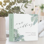 Tropical Foliage Wedding Binder<br><div class="desc">Use this tropical chic binder to organize your wedding plans,  or as a DIY wedding album or scrapbook. Summery green and white design features watercolor palm fronds accented with chic calligraphy script. Personalize the front with three lines of custom text,  and add your personalization to the spine as well.</div>