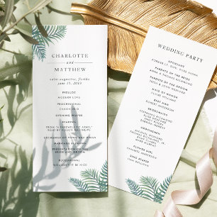 Tropical Foliage Wedding Ceremony Program