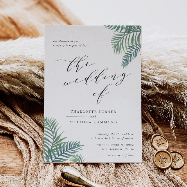 Tropical Foliage Wedding Invitation (Creator Uploaded)