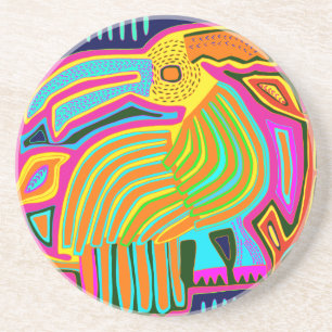 Tropical Folk Art Parrot Coaster
