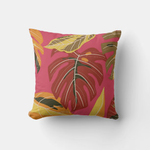 Tropical forest. Abstract nature illustration patt Throw Pillow