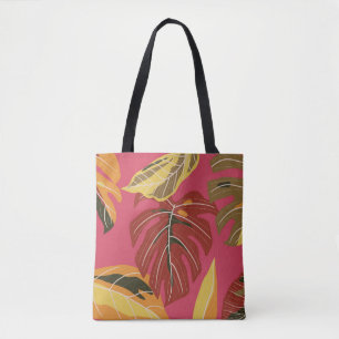 Tropical forest. Abstract nature illustration patt Tote Bag