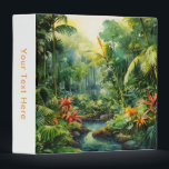 Tropical Forest Binder<br><div class="desc">A Watercolour landscape of a tropical forest with colourful flowers</div>